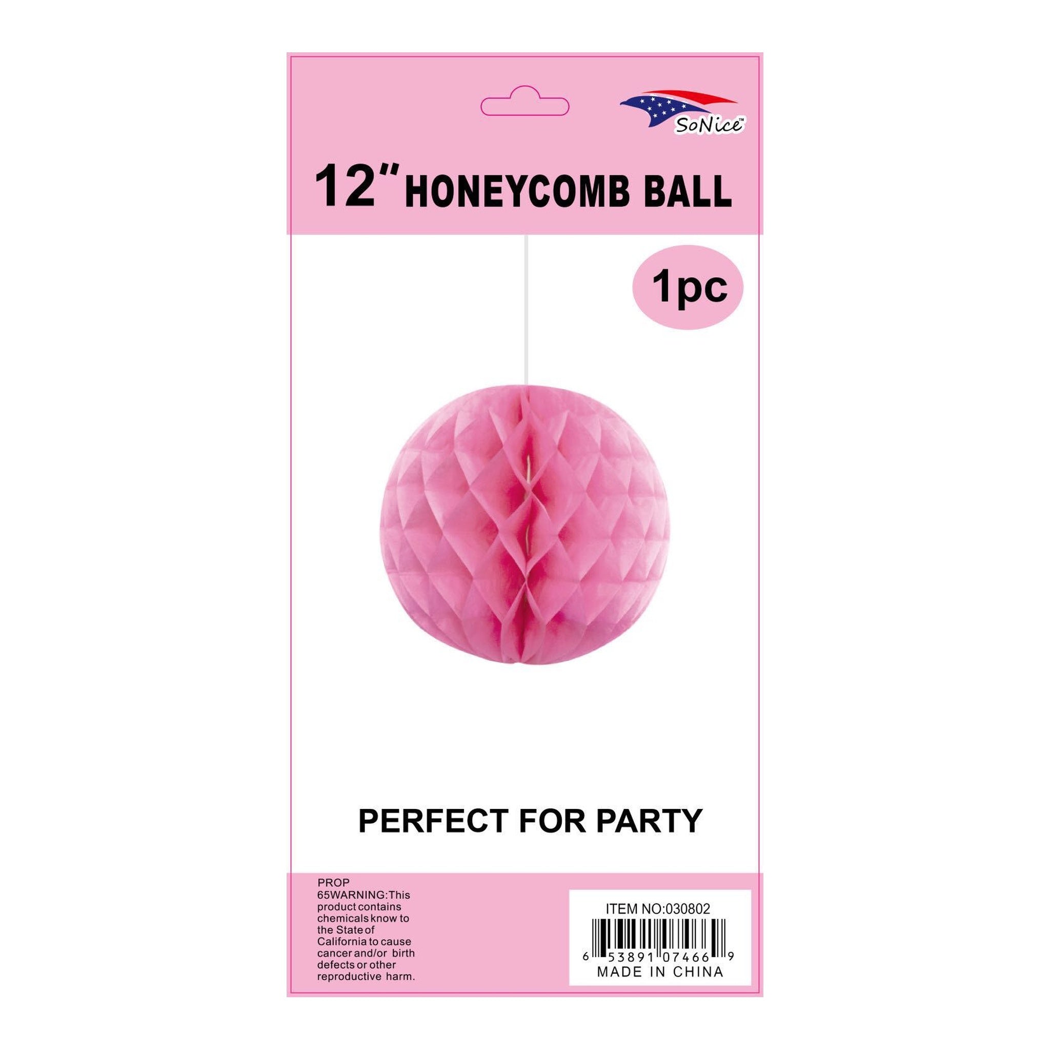 (c) 12" Honeycomb Light Pink